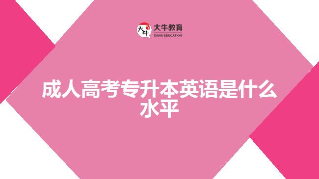 成人高考專升本英語(yǔ)是什么水平