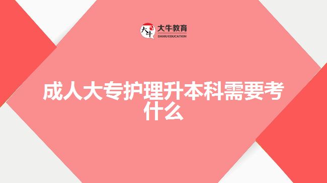 成人大專護理升本科需要考什么