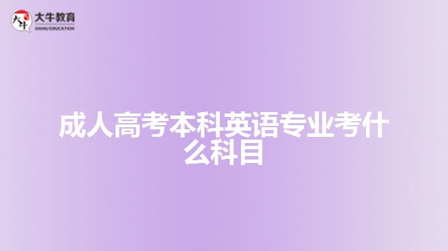 成人高考本科英語(yǔ)專(zhuān)業(yè)考什么科目