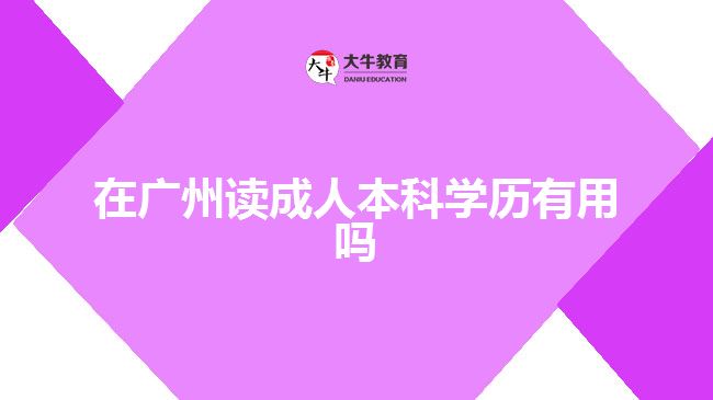 在廣州讀成人本科學歷有用嗎