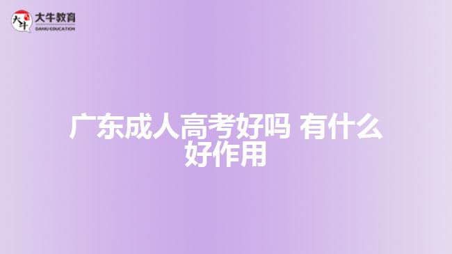 廣東成人高考好嗎 有什么好作用