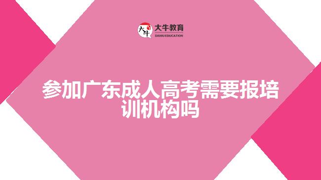 參加廣東成人高考需要報培訓(xùn)機構(gòu)嗎