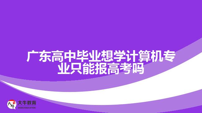 廣東高中畢業(yè)想學計算機專業(yè)只能報高考嗎