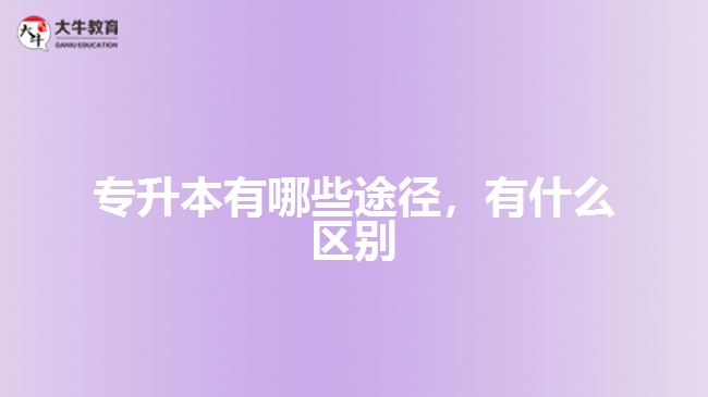 專(zhuān)升本有哪些途徑，有什么區(qū)別