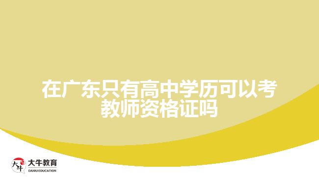 在廣東只有高中學歷可以考教師資格證嗎