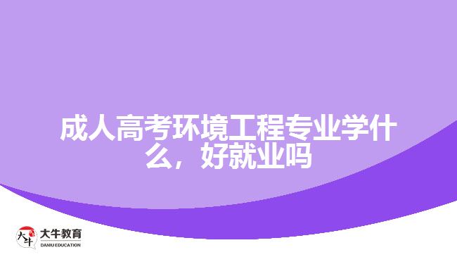 成人高考環(huán)境工程專業(yè)學什么，好就業(yè)嗎