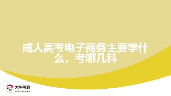 成人高考電子商務(wù)主要學(xué)什么，考哪幾科