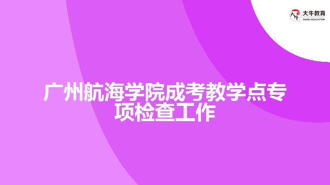 廣州航海學(xué)院成考教學(xué)點(diǎn)專項(xiàng)檢查工作