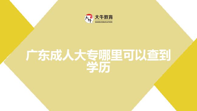 廣東成人大專哪里可以查到學歷