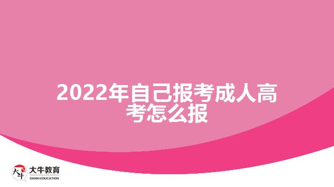 2022年自己報考成人高考怎么報