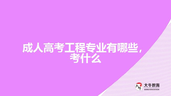 成人高考工程專業(yè)有哪些，考什么