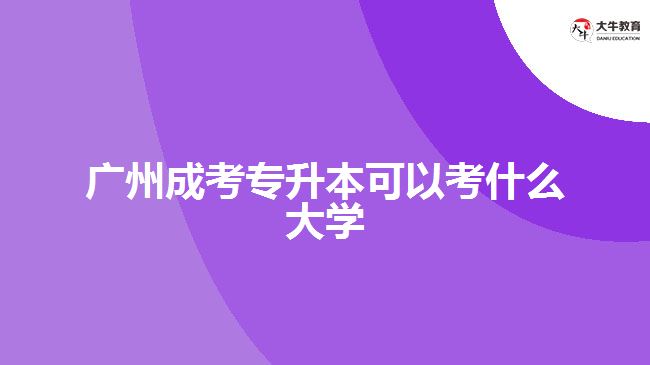 廣州成考專升本可以考什么大學(xué)