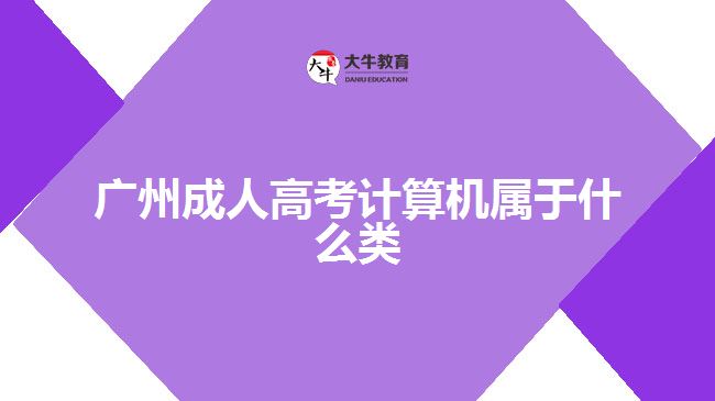 廣州成人高考計算機屬于什么類