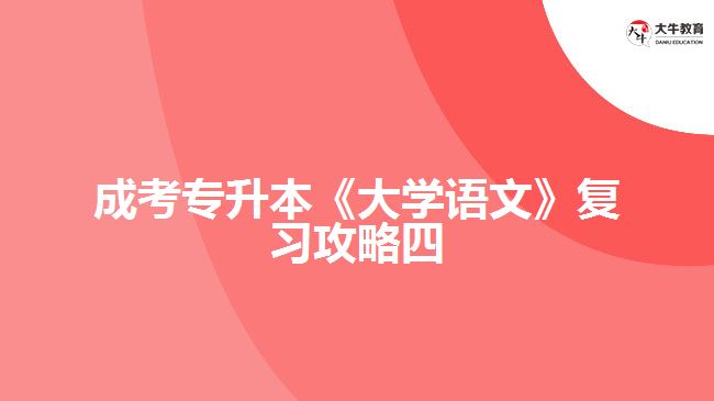 成考專升本《大學語文》復習攻略四