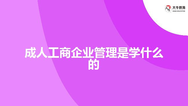 成人工商企業(yè)管理是學(xué)什么的