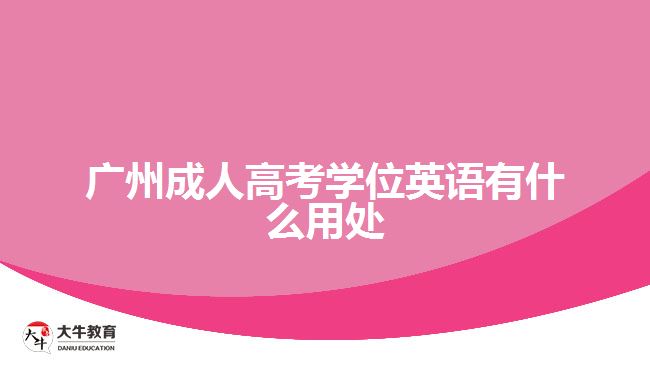 廣州成人高考學(xué)位英語有什么用處