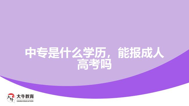 中專是什么學歷，能報成人高考嗎