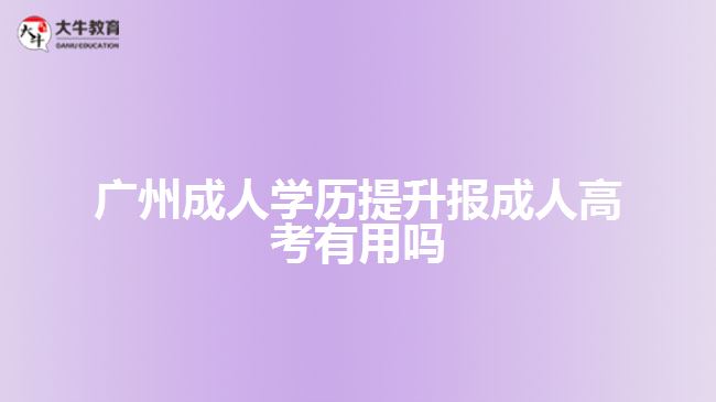 廣州成人學(xué)歷提升報成人高考有用嗎