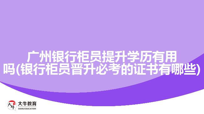 廣州銀行柜員提升學歷有用嗎(銀行柜員晉升必考的證書有哪些)