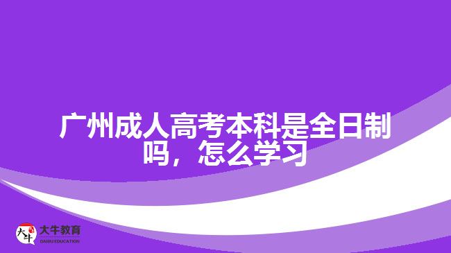 廣州成人高考本科是全日制嗎，怎么學習