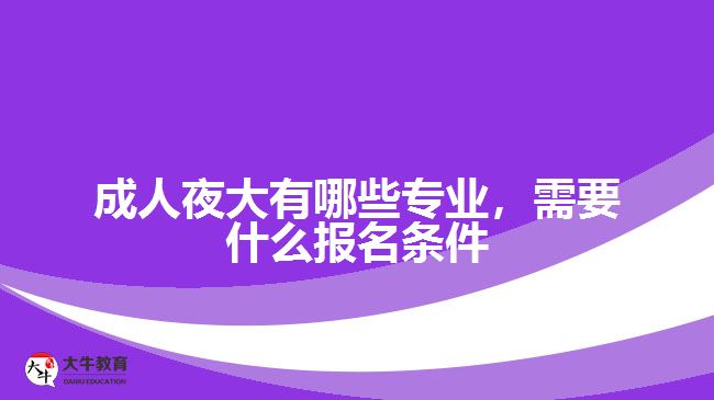 成人夜大有哪些專業(yè)，需要什么報名條件