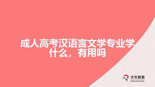 成人高考漢語言文學(xué)專業(yè)學(xué)什么，有用嗎