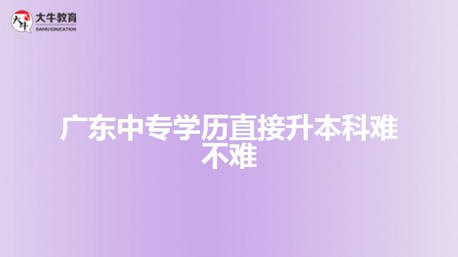 廣東中專學(xué)歷直接升本科難不難