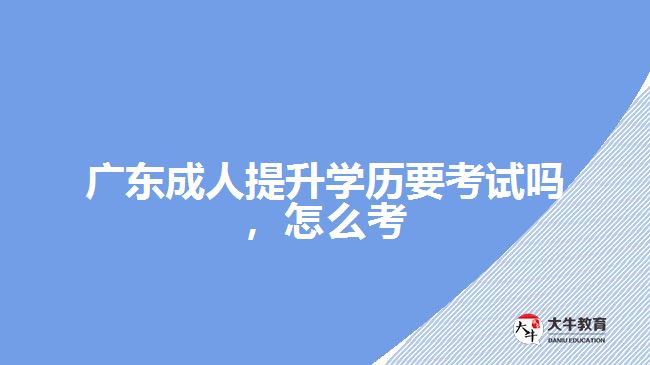 廣東成人提升學(xué)歷要考試嗎，怎么考