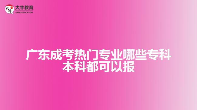 廣東成考熱門(mén)專(zhuān)業(yè)哪些專(zhuān)科本科都可以報(bào)