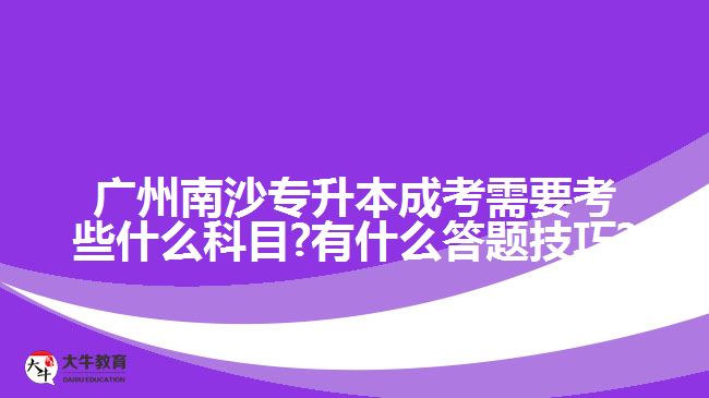 廣州南沙專升本成考需要考些什么科目?有什么答題技巧?