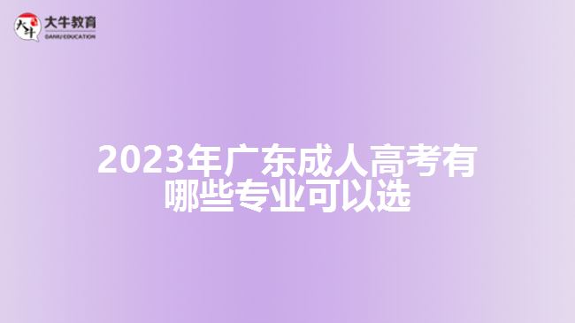 2023年廣東成人高考有哪些專業(yè)可以選