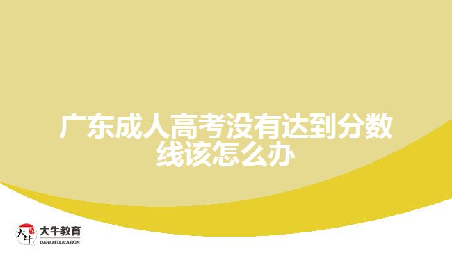 廣東成人高考沒(méi)有達(dá)到分?jǐn)?shù)線該怎么辦