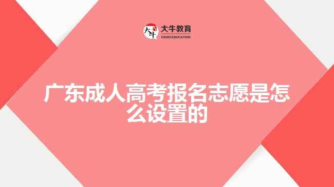 廣東成人高考報名志愿是怎么設(shè)置的