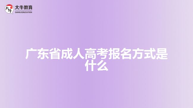 廣東省成人高考報名方式是什么