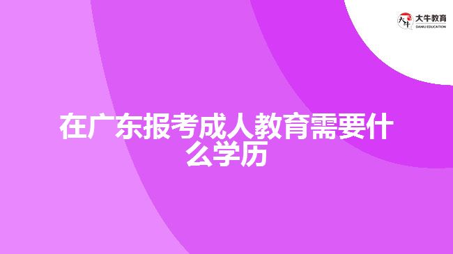 在廣東報考成人教育需要什么學歷