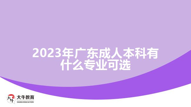 2023年廣東成人本科有什么專(zhuān)業(yè)可選