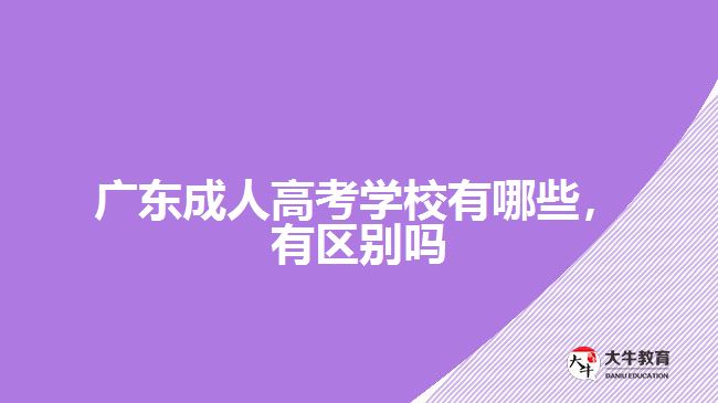 廣東成人高考學(xué)校有哪些，有區(qū)別嗎