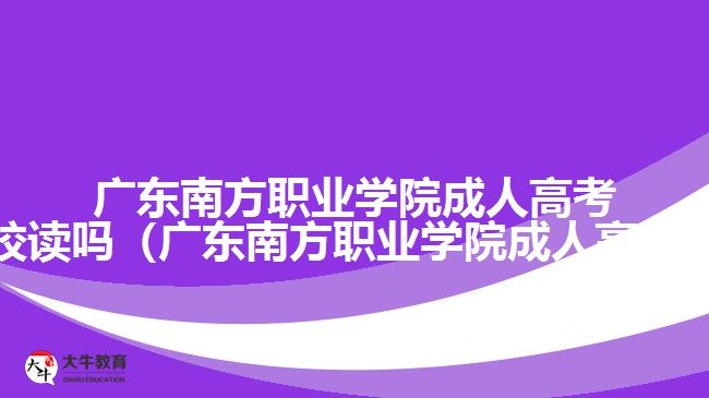 廣東南方職業(yè)學院成人高考可以在校讀嗎（廣東南方職業(yè)學院成人高考怎么樣）