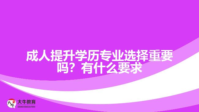 成人提升學(xué)歷專業(yè)選擇重要嗎？有什么要求