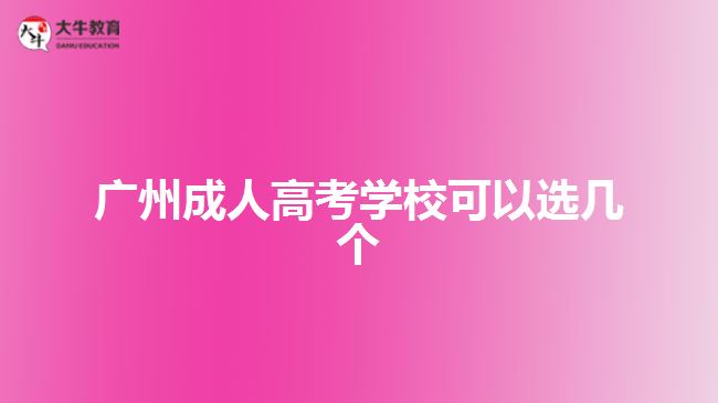 廣州成人高考學校可以選幾個