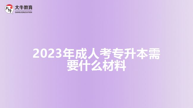 2023年成人考專(zhuān)升本需要什么材料