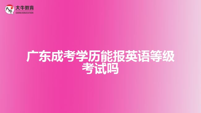 廣東成考學(xué)歷能報英語等級考試嗎