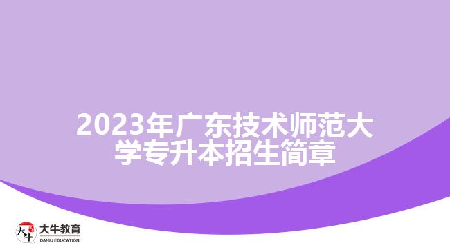 2023年廣東技術(shù)師范大學(xué)專升本招生簡章