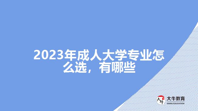 2023年成人大學(xué)專業(yè)怎么選，有哪些