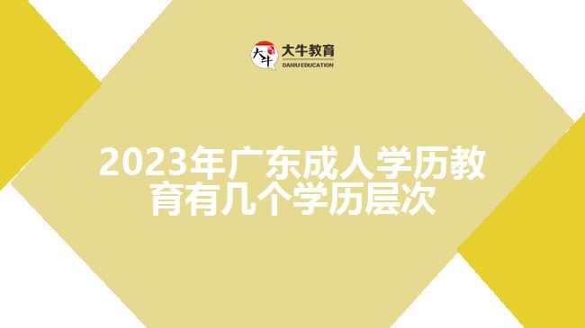 2023年廣東成人學歷教育有幾個學歷層次