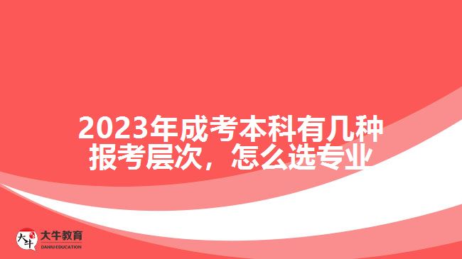 2023年成考本科有幾種報考層次，怎么選專業(yè)