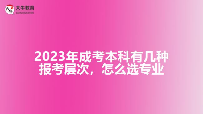 成考本科有幾種報考層次怎么選專業(yè)