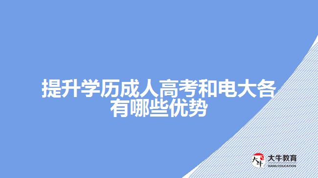 提升學(xué)歷成人高考和電大各有哪些優(yōu)勢