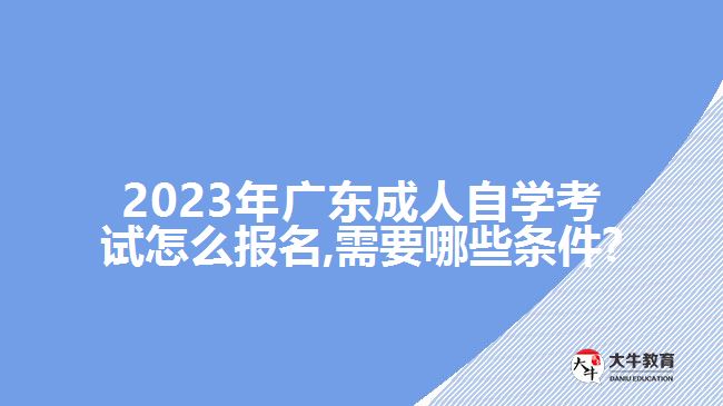 2023年廣東成人自學(xué)考試怎么報(bào)名,需要哪些條件?