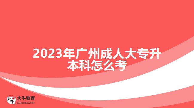 2023年廣州成人大專升本科怎么考